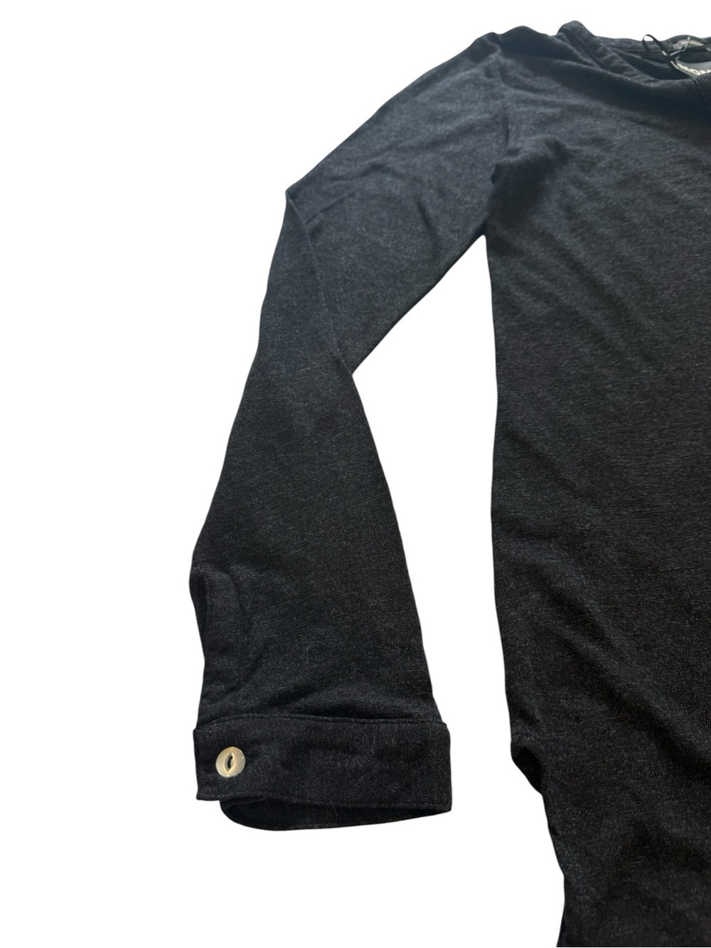 Monrow Black Long-Sleeve Henley Tee - Picture 3 of 9